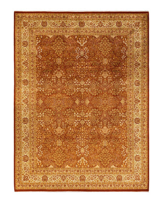 Traditional Mogul Orange Wool Area Rug 8' 2" x 10' 10" - Solo Rugs