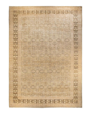 Contemporary Eclectic Green Wool Area Rug 12' 0" x 17' 0" - Solo Rugs