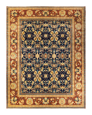 Traditional Mogul Blue Wool Area Rug 12' 0" x 15' 1" - Solo Rugs