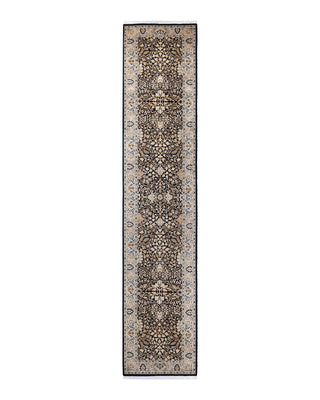 Traditional Mogul Black Wool Runner 2' 7" x 12' 9" - Solo Rugs