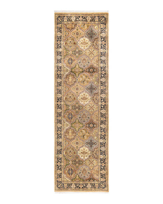 Traditional Mogul Yellow Wool Runner 3' 0" x 10' 1" - Solo Rugs