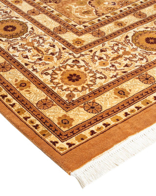 Traditional Mogul Yellow Wool Area Rug 8' 1" x 10' 4" - Solo Rugs