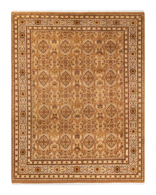 Traditional Mogul Yellow Wool Area Rug 8' 1" x 10' 4" - Solo Rugs