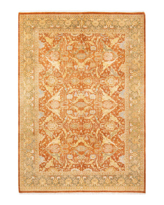 Traditional Mogul Brown Wool Area Rug 6' 4" x 8' 10" - Solo Rugs