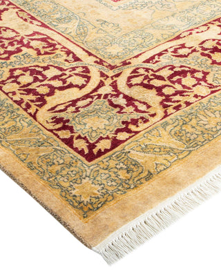Traditional Mogul Ivory Wool Area Rug 6' 1" x 8' 10" - Solo Rugs