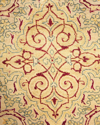 Traditional Mogul Ivory Wool Area Rug 6' 1" x 8' 10" - Solo Rugs