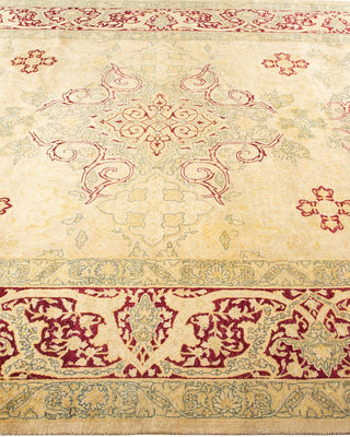 Traditional Mogul Ivory Wool Area Rug 6' 1" x 8' 10" - Solo Rugs
