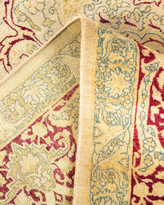 Traditional Mogul Ivory Wool Area Rug 6' 1" x 8' 10" - Solo Rugs
