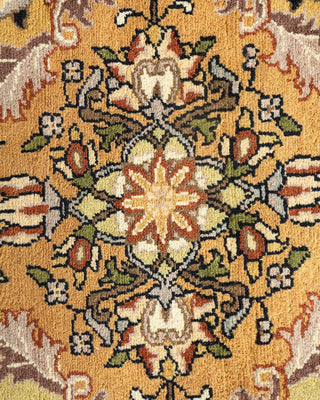 Traditional Mogul Yellow Wool Octagon Area Rug 8' 1" x 8' 1" - Solo Rugs