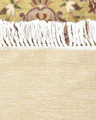 Traditional Mogul Yellow Wool Octagon Area Rug 8' 1" x 8' 1" - Solo Rugs