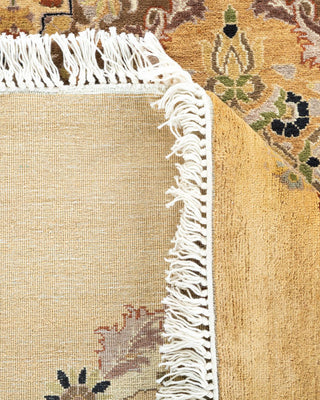 Traditional Mogul Yellow Wool Octagon Area Rug 8' 1" x 8' 1" - Solo Rugs