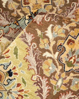 Traditional Mogul Yellow Wool Octagon Area Rug 8' 1" x 8' 1" - Solo Rugs