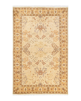 Traditional Mogul Ivory Wool Area Rug 4' 8" x 7' 4" - Solo Rugs