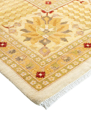 Traditional Mogul Ivory Wool Area Rug 9' 1" x 12' 0" - Solo Rugs