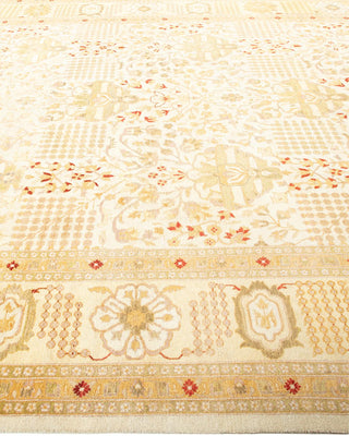 Traditional Mogul Ivory Wool Area Rug 9' 1" x 12' 0" - Solo Rugs