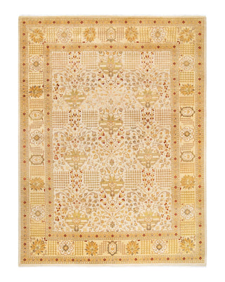 Traditional Mogul Ivory Wool Area Rug 9' 1" x 12' 0" - Solo Rugs