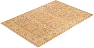 Traditional Mogul Beige Wool Area Rug 6' 2" x 9' 0" - Solo Rugs