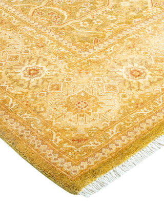 Traditional Mogul Green Wool Area Rug 6' 2" x 8' 10" - Solo Rugs