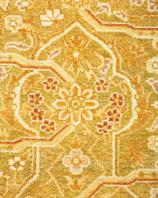 Traditional Mogul Green Wool Area Rug 6' 2" x 8' 10" - Solo Rugs