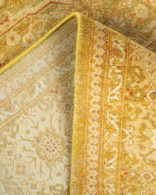 Traditional Mogul Green Wool Area Rug 6' 2" x 8' 10" - Solo Rugs