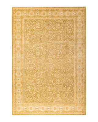Traditional Mogul Green Wool Area Rug 6' 2" x 8' 10" - Solo Rugs