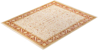 Traditional Mogul Ivory Wool Area Rug 8' 1" x 10' 2" - Solo Rugs
