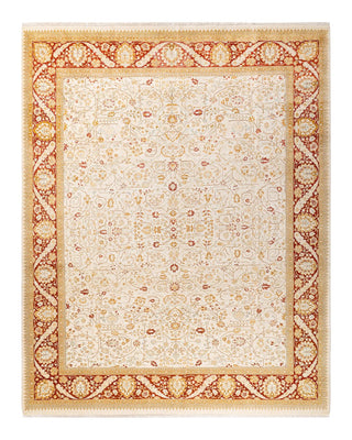 Traditional Mogul Ivory Wool Area Rug 8' 1" x 10' 2" - Solo Rugs