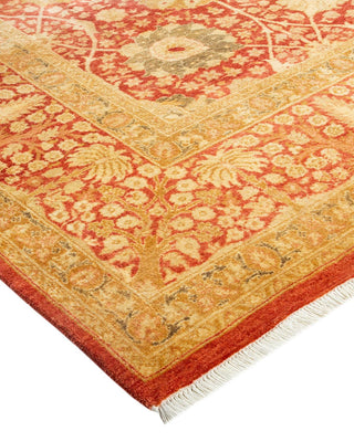 Traditional Mogul Orange Wool Area Rug 6' 0" x 8' 7" - Solo Rugs