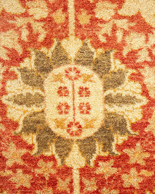 Traditional Mogul Orange Wool Area Rug 6' 0" x 8' 7" - Solo Rugs