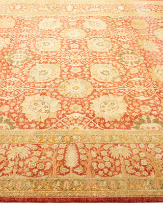 Traditional Mogul Orange Wool Area Rug 6' 0" x 8' 7" - Solo Rugs
