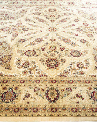 Traditional Mogul Ivory Wool Area Rug 9' 2" x 12' 4" - Solo Rugs