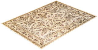 Traditional Mogul Ivory Wool Area Rug 9' 2" x 12' 4" - Solo Rugs