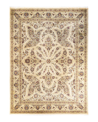 Traditional Mogul Ivory Wool Area Rug 9' 2" x 12' 4" - Solo Rugs