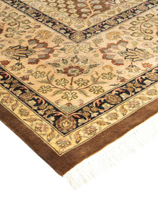 Traditional Mogul Brown Wool Area Rug 9' 1" x 11' 10" - Solo Rugs