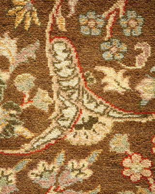 Traditional Mogul Brown Wool Area Rug 9' 1" x 11' 10" - Solo Rugs