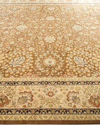 Traditional Mogul Brown Wool Area Rug 9' 1" x 11' 10" - Solo Rugs