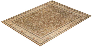 Traditional Mogul Brown Wool Area Rug 9' 1" x 11' 10" - Solo Rugs