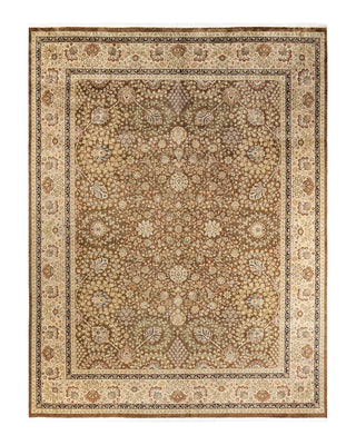 Traditional Mogul Brown Wool Area Rug 9' 1" x 11' 10" - Solo Rugs