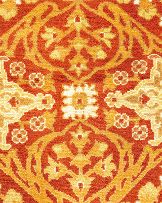 Traditional Mogul Orange Wool Area Rug 3' 3" x 5' 3" - Solo Rugs