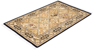 Traditional Mogul Brown Wool Area Rug 2' 2" x 3' 6" - Solo Rugs