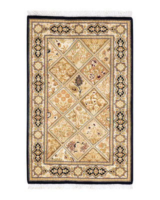 Traditional Mogul Brown Wool Area Rug 2' 2" x 3' 6" - Solo Rugs