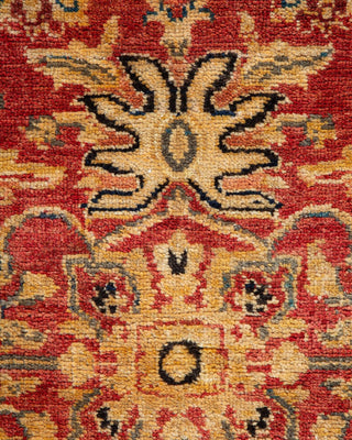 Contemporary Eclectic Orange Wool Area Rug 4' 1" x 6' 4" - Solo Rugs
