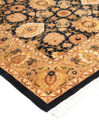 Traditional Mogul Black Wool Area Rug 3' 2" x 5' 3" - Solo Rugs