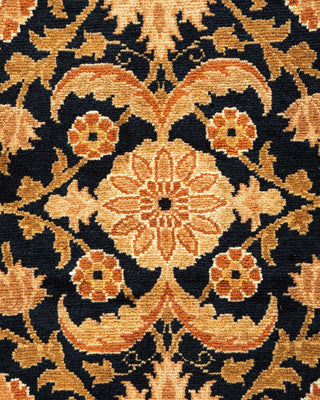 Traditional Mogul Black Wool Area Rug 3' 2" x 5' 3" - Solo Rugs