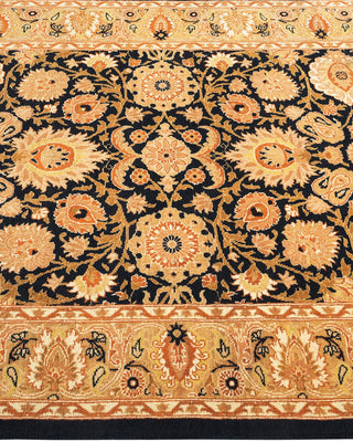 Traditional Mogul Black Wool Area Rug 3' 2" x 5' 3" - Solo Rugs