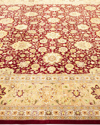 Traditional Mogul Red Wool Area Rug 10' 3" x 13' 3" - Solo Rugs