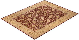Traditional Mogul Red Wool Area Rug 10' 3" x 13' 3" - Solo Rugs