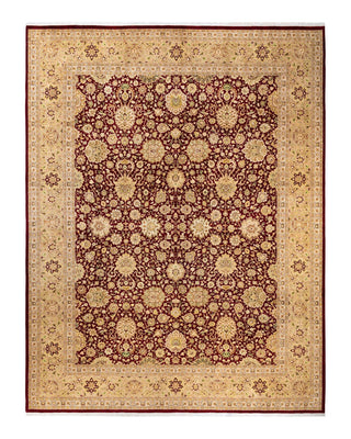 Traditional Mogul Red Wool Area Rug 10' 3" x 13' 3" - Solo Rugs