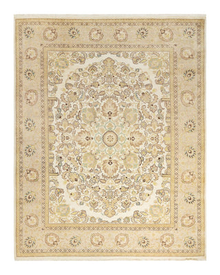 Contemporary Eclectic Ivory Wool Area Rug 8' 2" x 10' 4" - Solo Rugs
