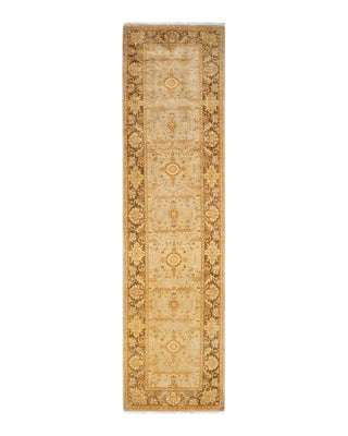 Contemporary Eclectic Ivory Wool Runner 3' 0" x 11' 10" - Solo Rugs